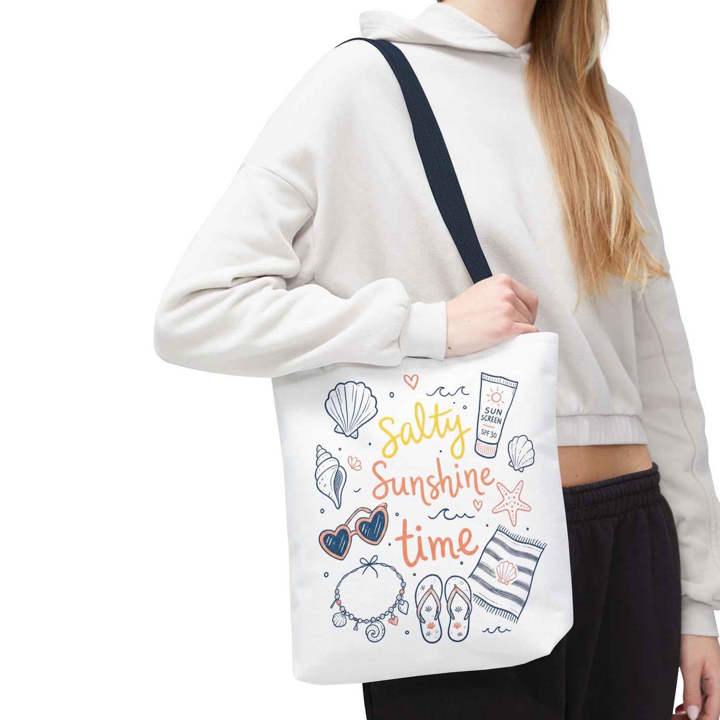 Beach Vibes Tote — "Salty Sunshine Time" Summer Beach Bag