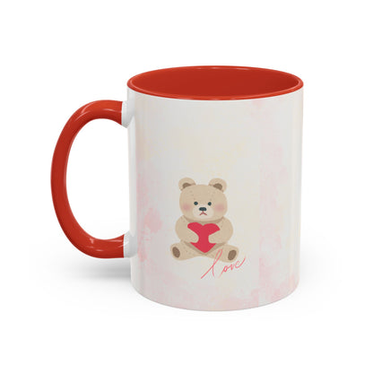 Pink Teddy Bear Heart Accent Coffee Mug (11/15oz)