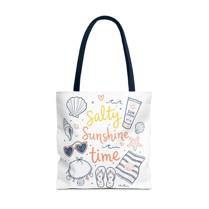 Beach Vibes Tote — "Salty Sunshine Time" Summer Beach Bag
