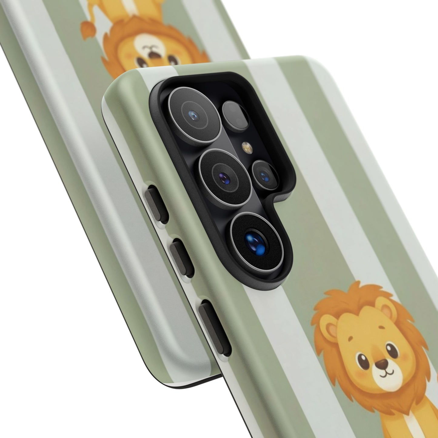 Baby Lion Phone Case — Olive green Striped Protective Design Cover