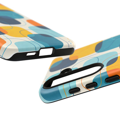 Mid-Centry Modern Retro Ocean tone Protective Phone Case - Tough Design Cover