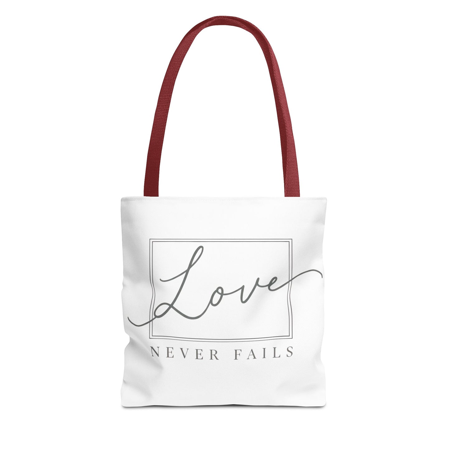 Love Never Fails Tote Bag