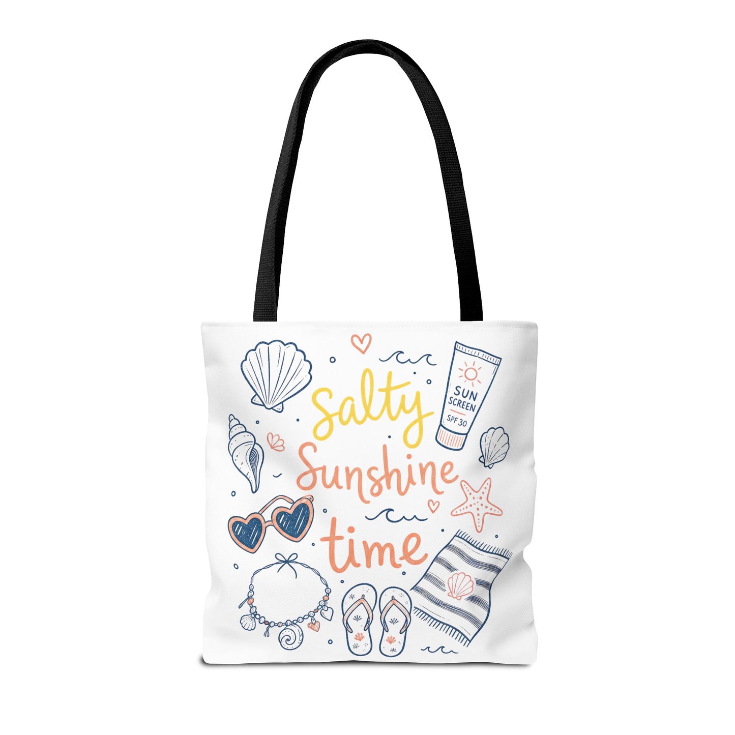 Beach Vibes Tote — "Salty Sunshine Time" Summer Beach Bag