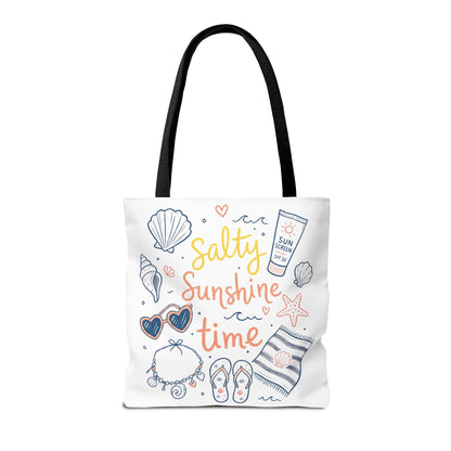 Beach Vibes Tote — "Salty Sunshine Time" Summer Beach Bag