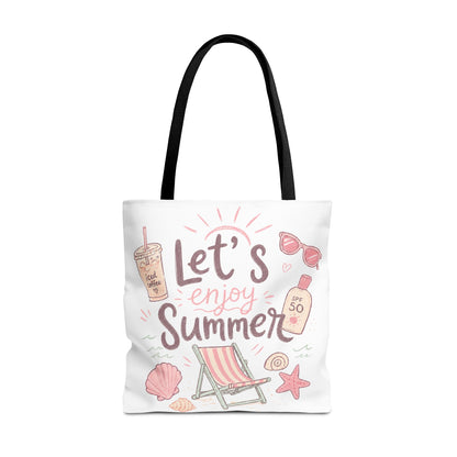 Let's Enjoy Summer Tote Bag — Beach Chair & Seashell Graphic