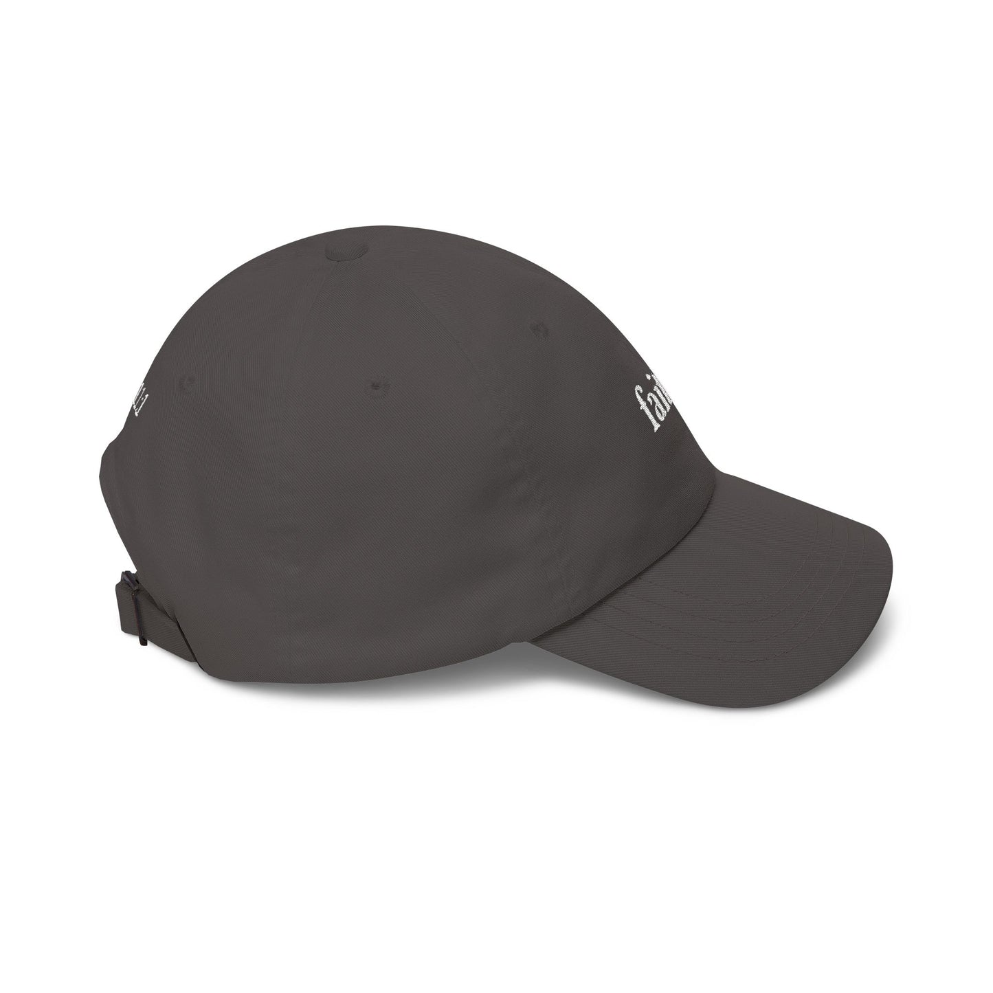 Faith Dad Cap — 'faith.' Front with Heb 11:1 Back Embroidered Baseball Hat