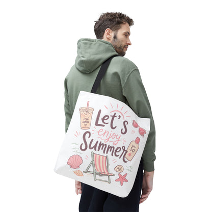Let's Enjoy Summer Tote Bag — Beach Chair & Seashell Graphic