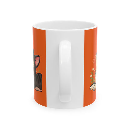 Best Mom of the Year Ceramic Mug — Floral Cat Customized Mother's Day Gift (11oz)