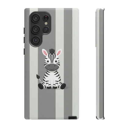 Baby Zebra Phone Case — Soft Grey Striped Protective Design Cover