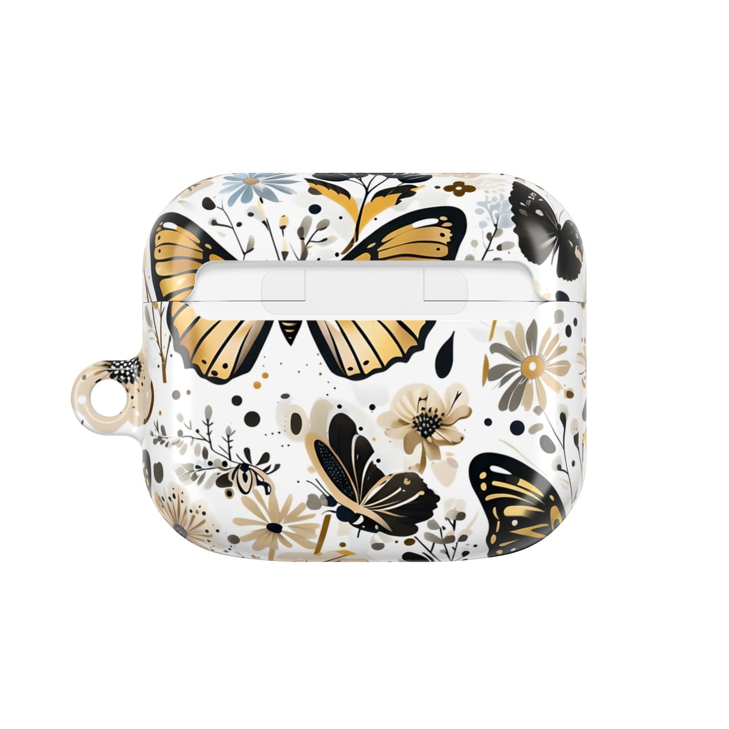 Gold & black Butterfly Floral AirPod Case — Decorative Charging Case