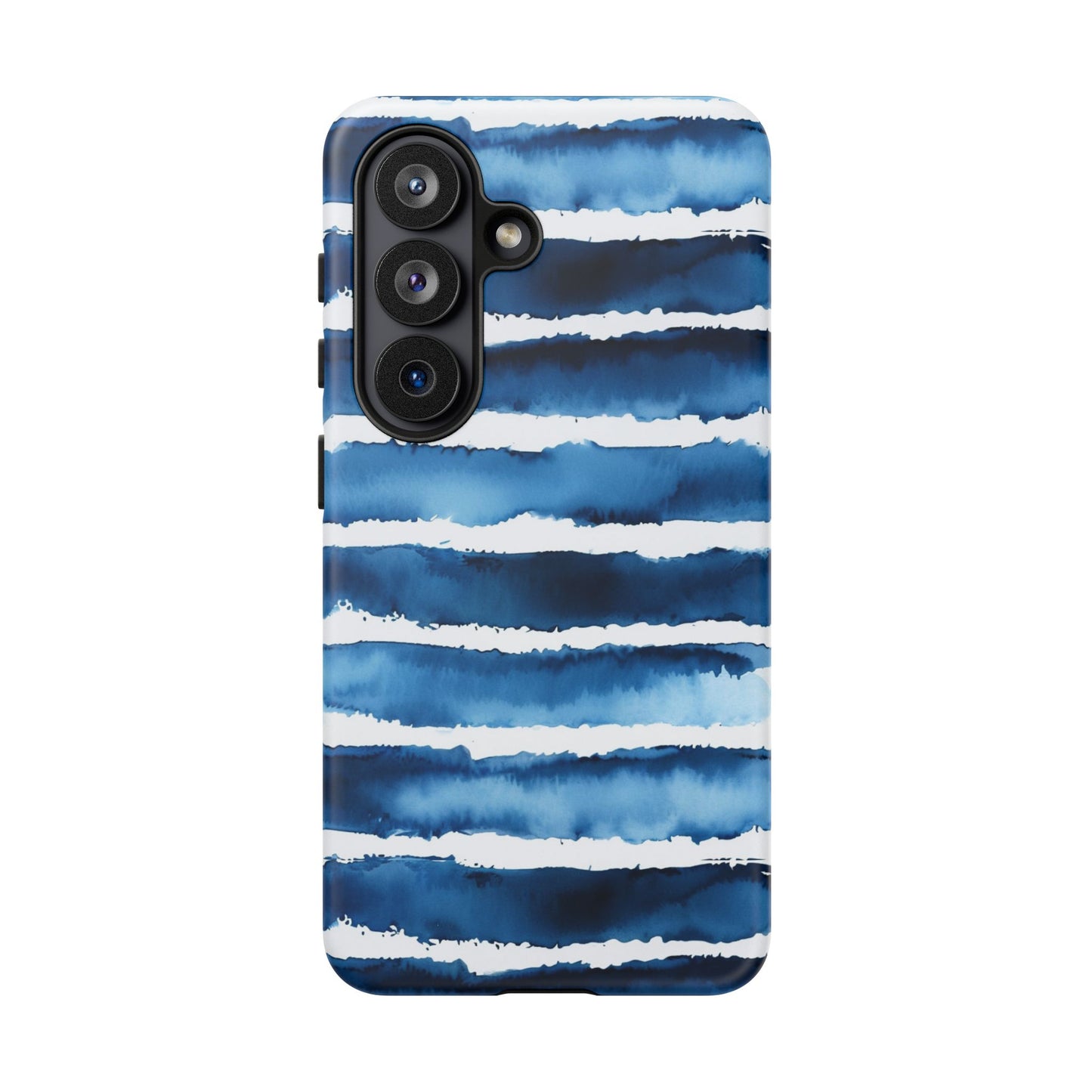 Blue & White Watercolor Stripe Tough Case