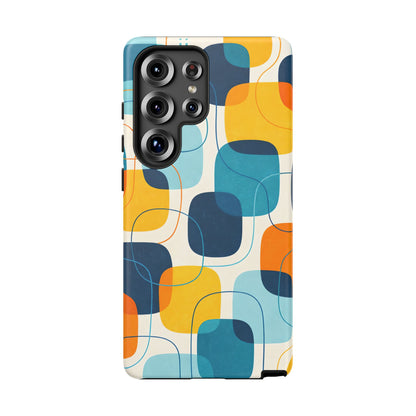 Mid-Centry Modern Retro Ocean tone Protective Phone Case - Tough Design Cover