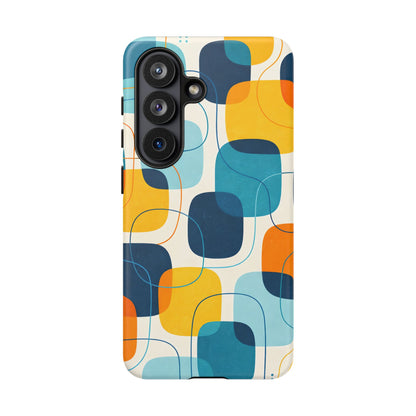 Mid-Centry Modern Retro Ocean tone Protective Phone Case - Tough Design Cover