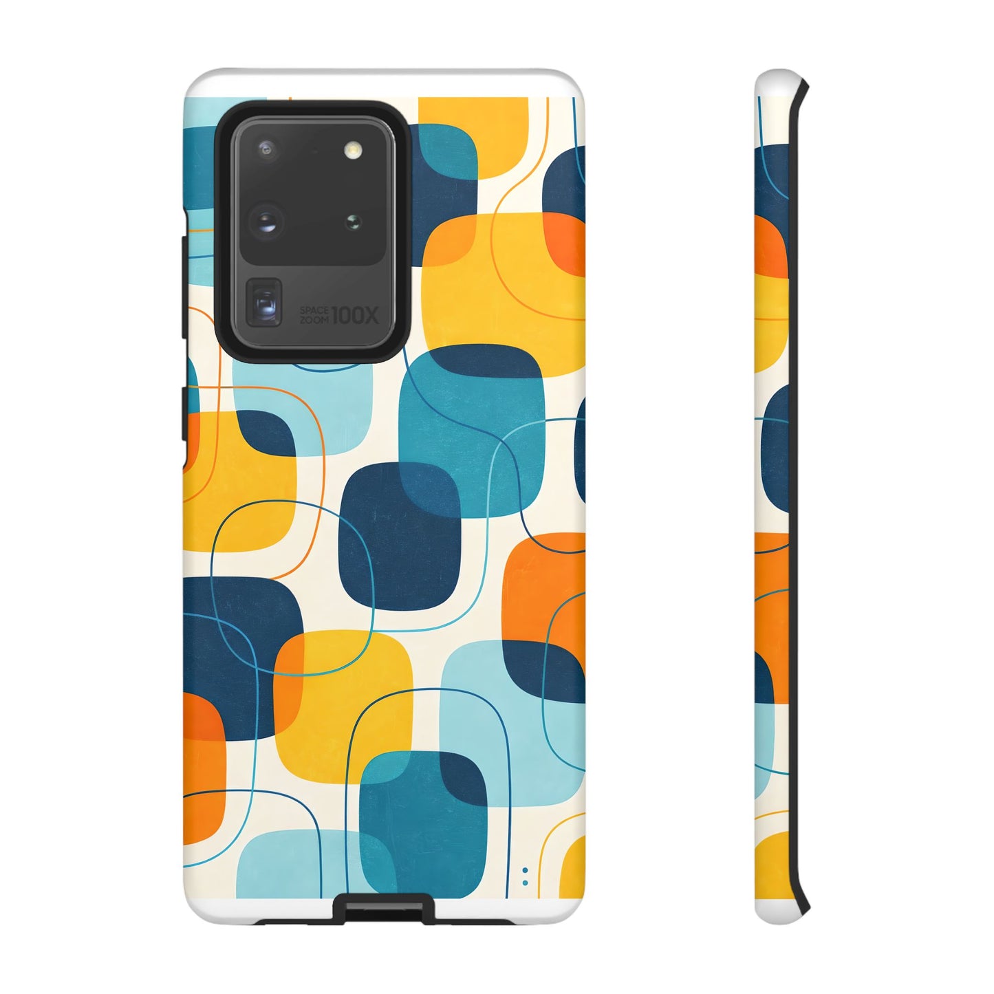 Mid-Centry Modern Retro Ocean tone Protective Phone Case - Tough Design Cover