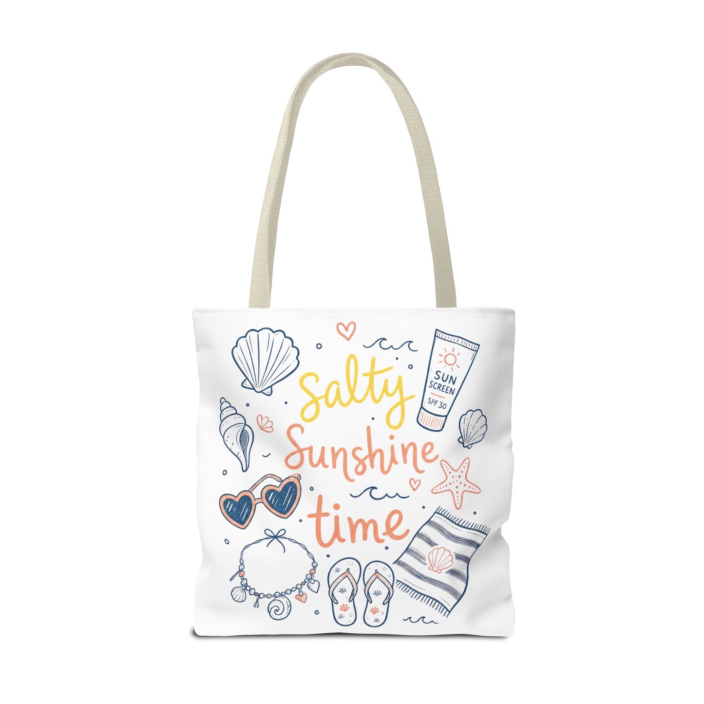 Beach Vibes Tote — "Salty Sunshine Time" Summer Beach Bag