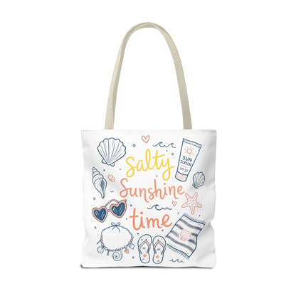 Beach Vibes Tote — "Salty Sunshine Time" Summer Beach Bag