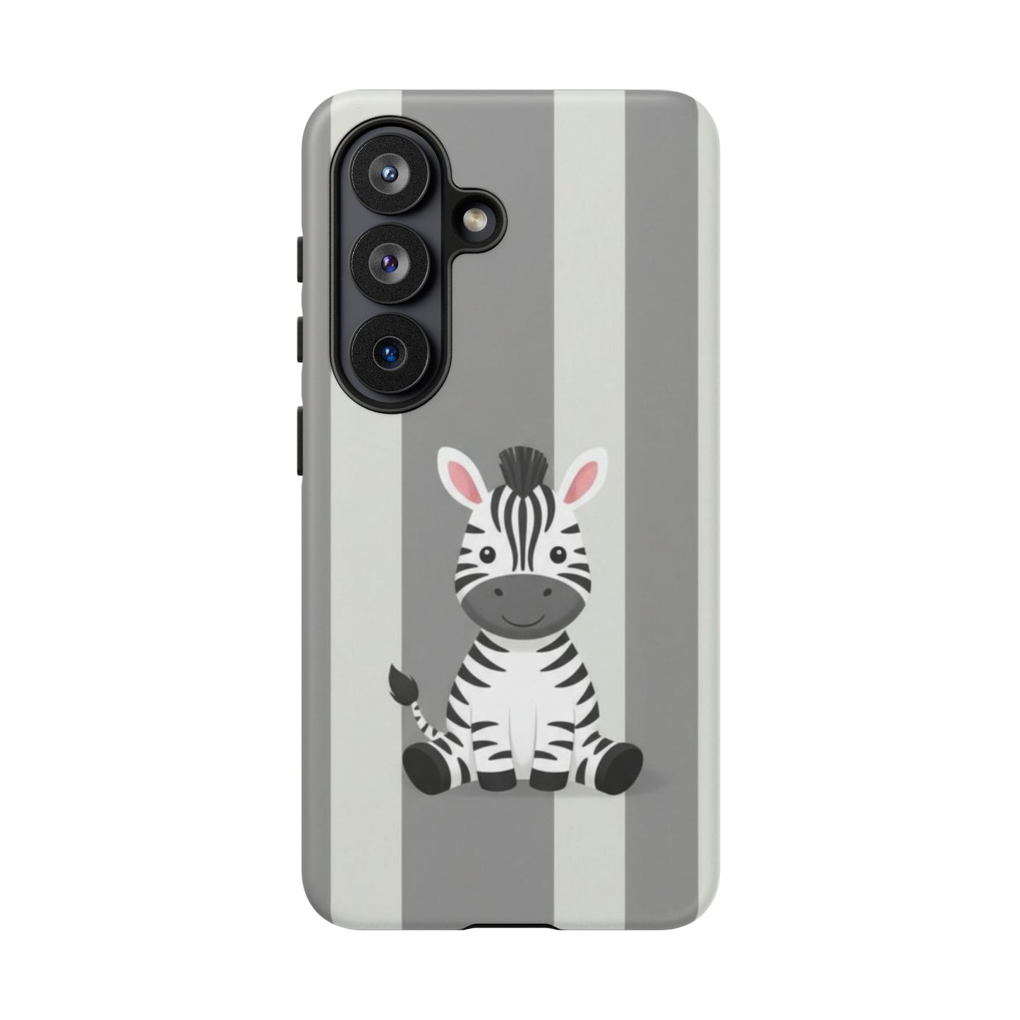 Baby Zebra Phone Case — Soft Grey Striped Protective Design Cover