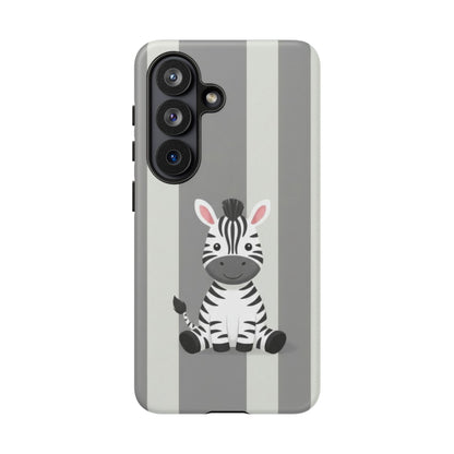 Baby Zebra Phone Case — Soft Grey Striped Protective Design Cover